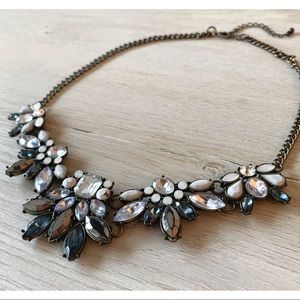 Jeweled Statement Necklace 18" length, adjustable